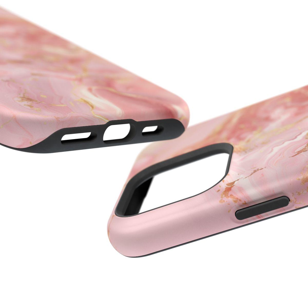 iPhone Case - Golden Vein Pink Marble.