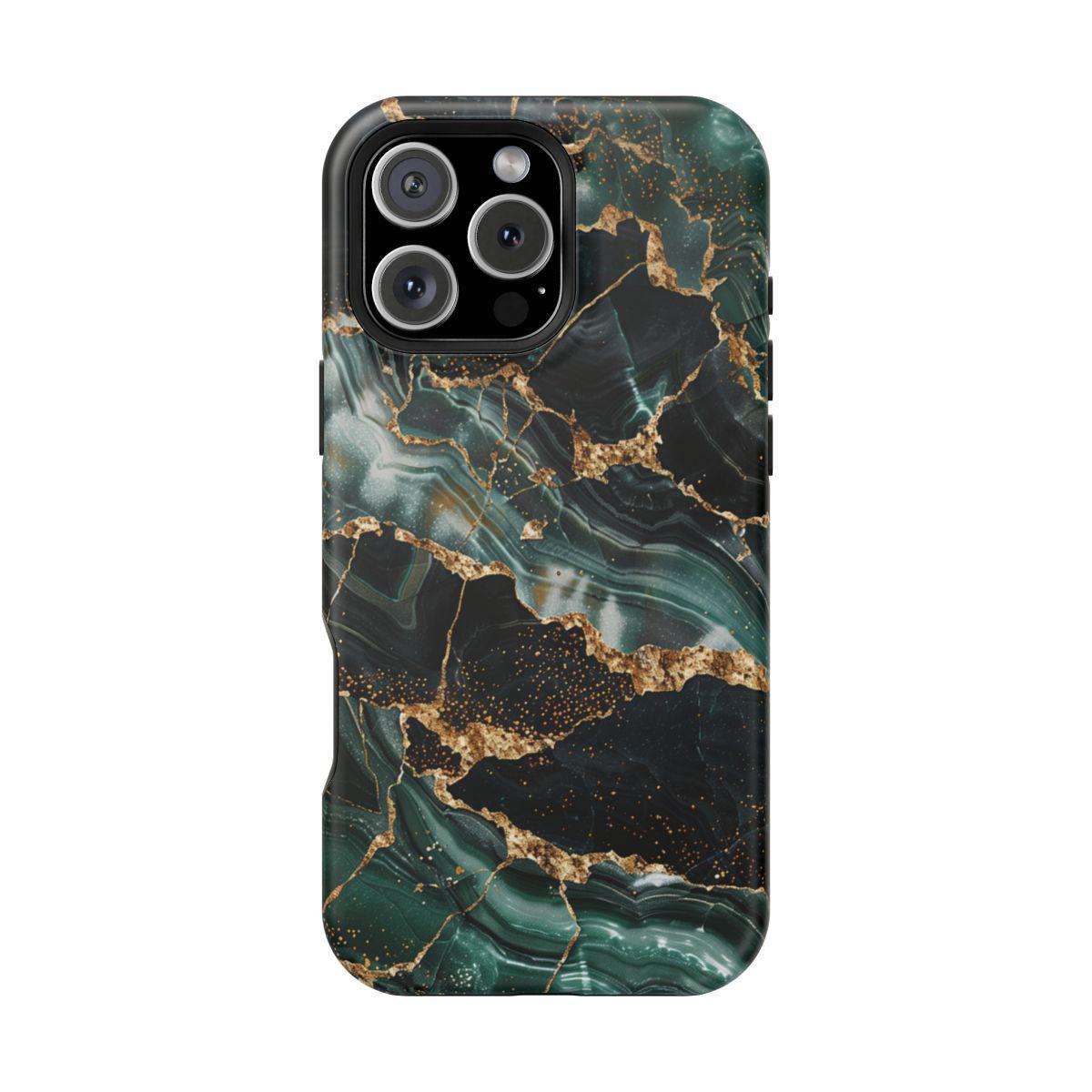 iPhone Case - Golden Vein Blue Marble.