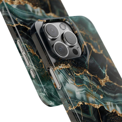 iPhone Case - Golden Vein Blue Marble