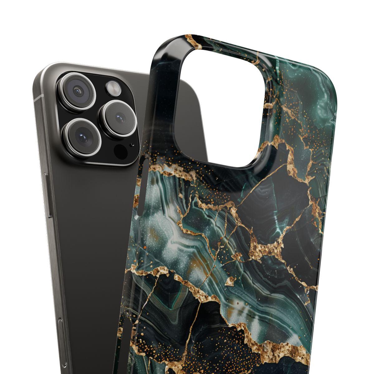 iPhone Case - Golden Vein Blue Marble