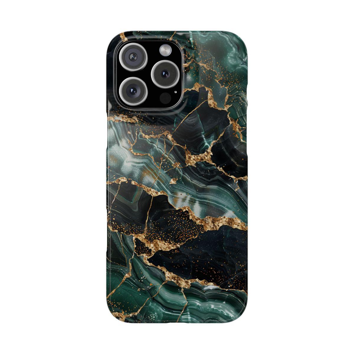 iPhone Case - Golden Vein Blue Marble