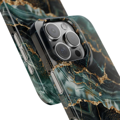 iPhone Case - Golden Vein Blue Marble