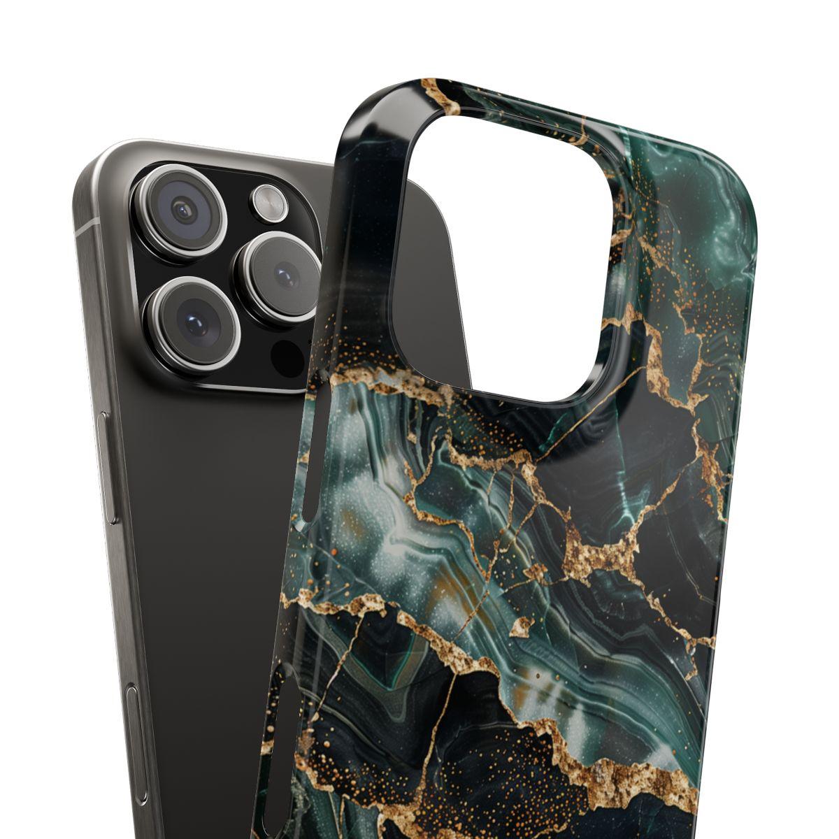 iPhone Case - Golden Vein Blue Marble