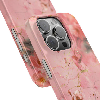 iPhone Case - Flower Pink Marble