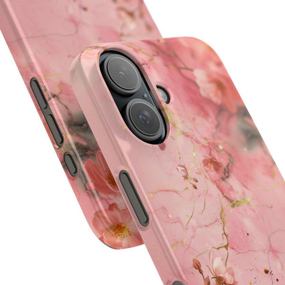 iPhone Case - Flower Pink Marble