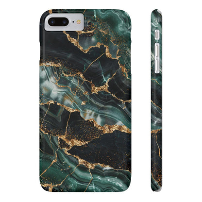 iPhone Case - Golden Vein Blue Marble