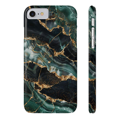 iPhone Case - Golden Vein Blue Marble