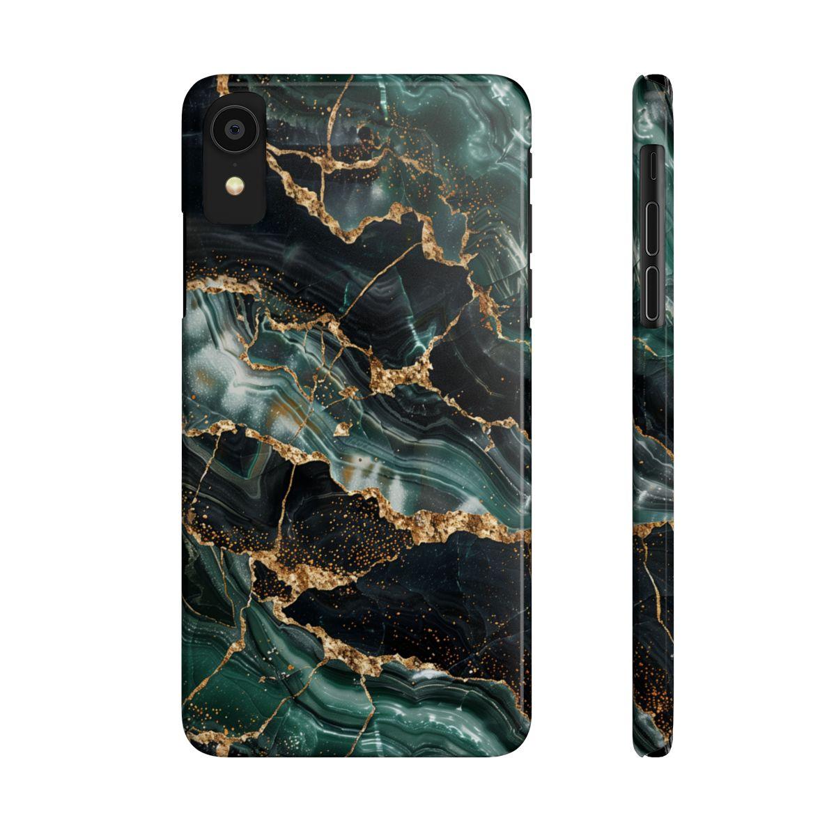 iPhone Case - Golden Vein Blue Marble