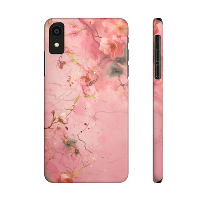 iPhone Case - Flower Pink Marble