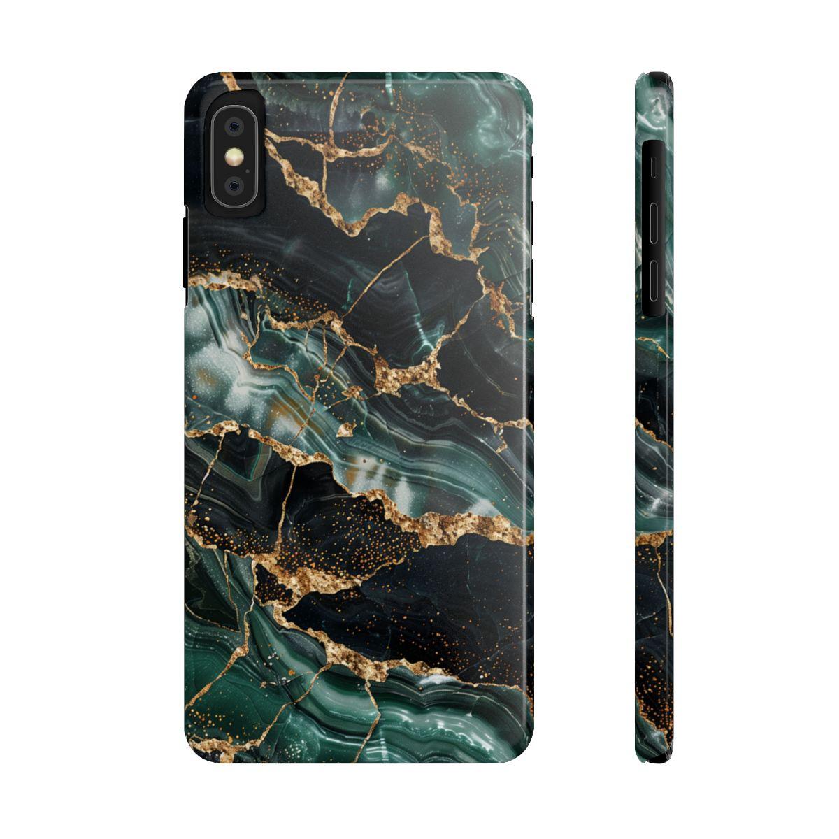 iPhone Case - Golden Vein Blue Marble