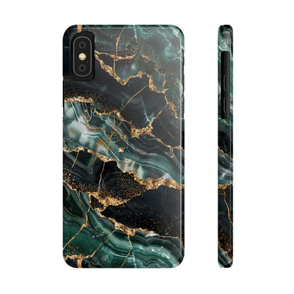 iPhone Case - Golden Vein Blue Marble