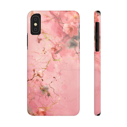 iPhone Case - Flower Pink Marble