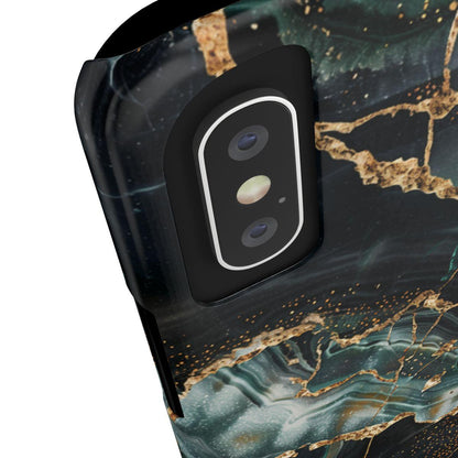 iPhone Case - Golden Vein Blue Marble