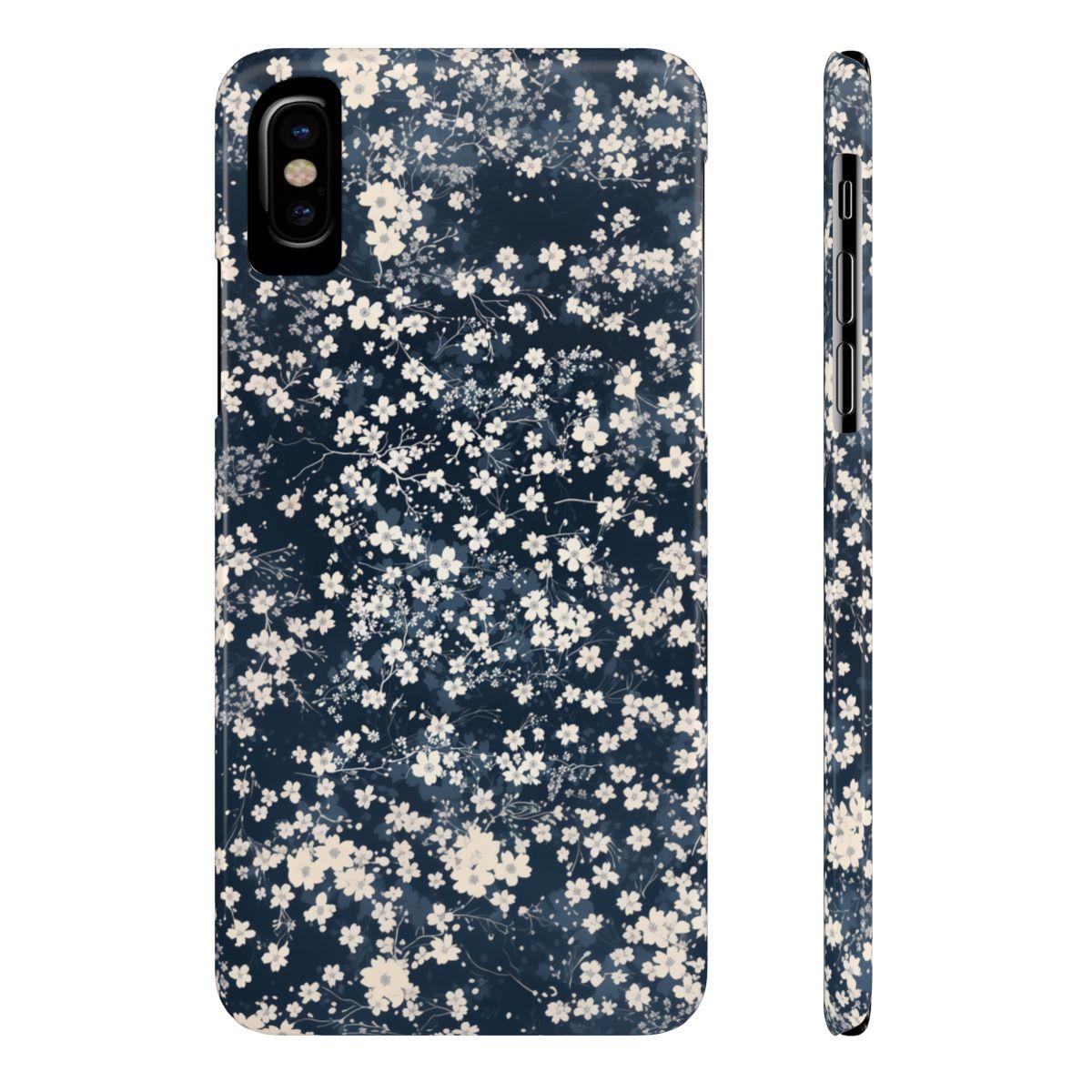 iPhone Case- Cherry Blossom Blue