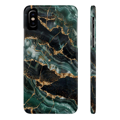 iPhone Case - Golden Vein Blue Marble